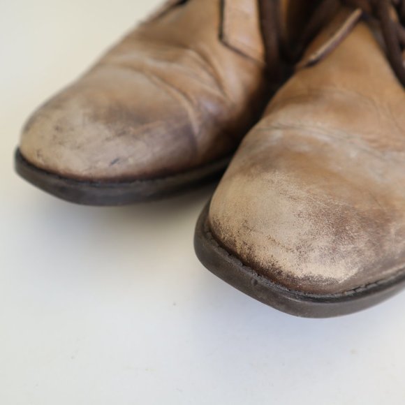 Lavorazione Artigiana Brown Leather Lace-Up Desert Ankle Boots, Size 6 - Picture 7 of 15